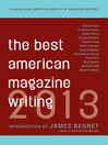 Cover image for The Best American Magazine Writing 2013